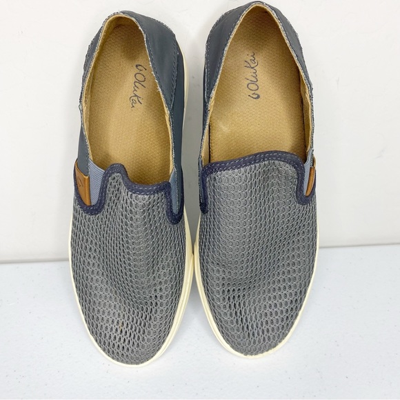 OluKai Pehuea Slip On Sneaker in Pavement Gray Size 7 - Picture 6 of 11
